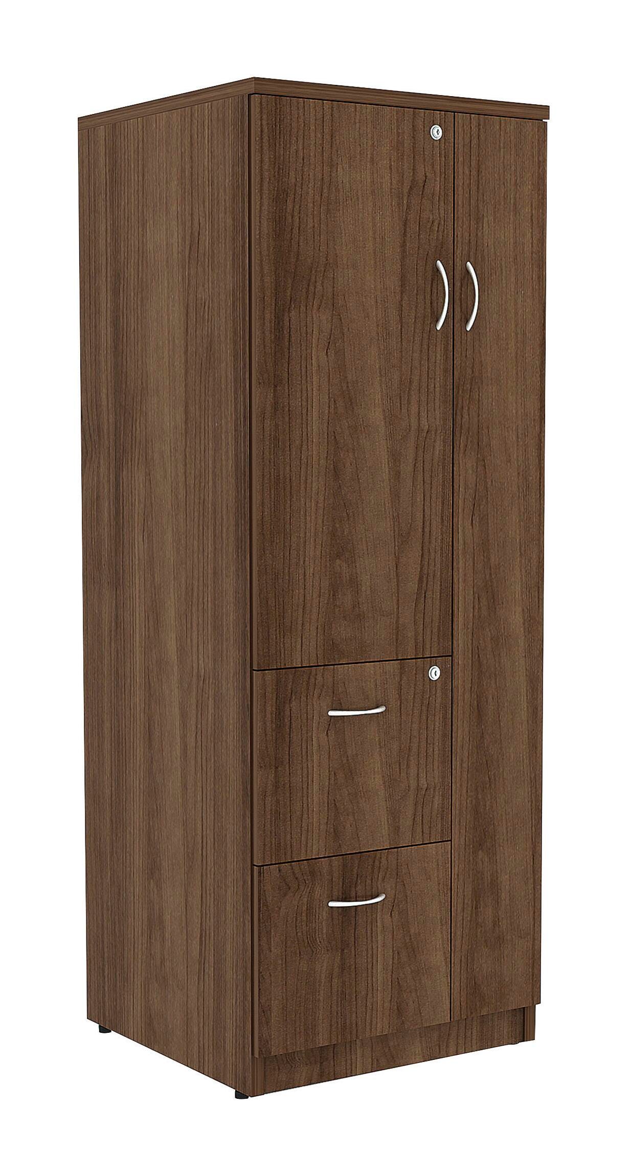 Lorell Essentials Laminate Storage Cabinet, 23-5/8 x 23-5/8 x 65-5/8 Inches, Walnut 1565531